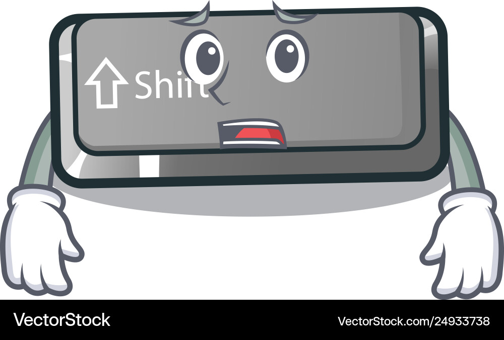 Afraid button shift in cartoon shape Royalty Free Vector
