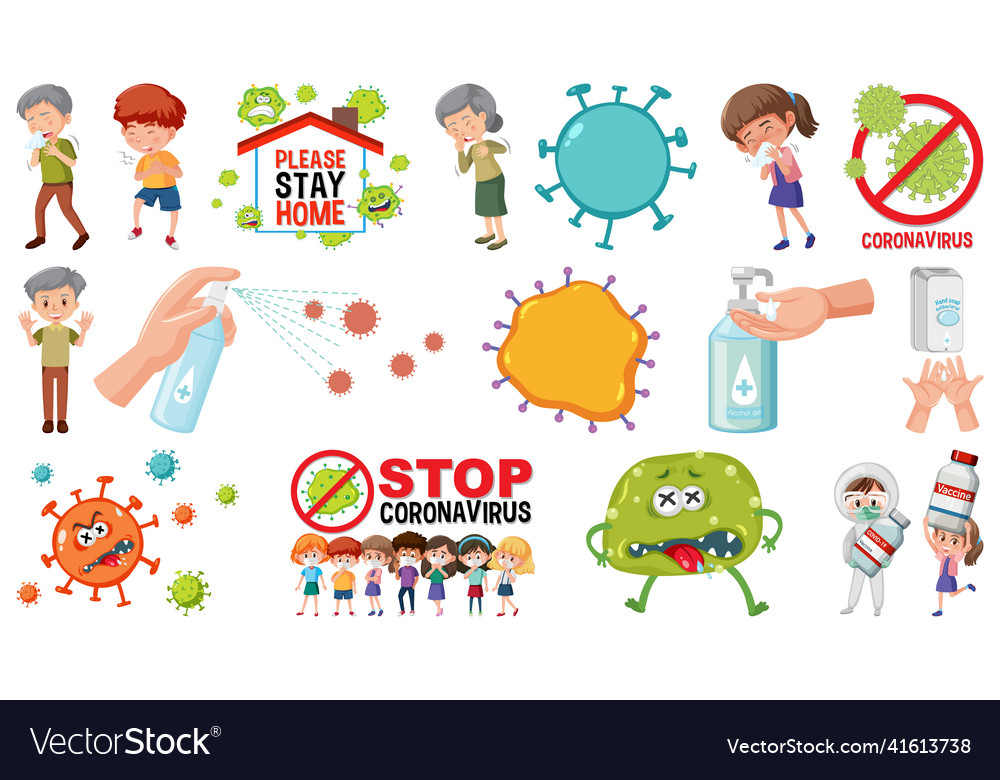 Cartoon Charakter und Coronavirus Impfung