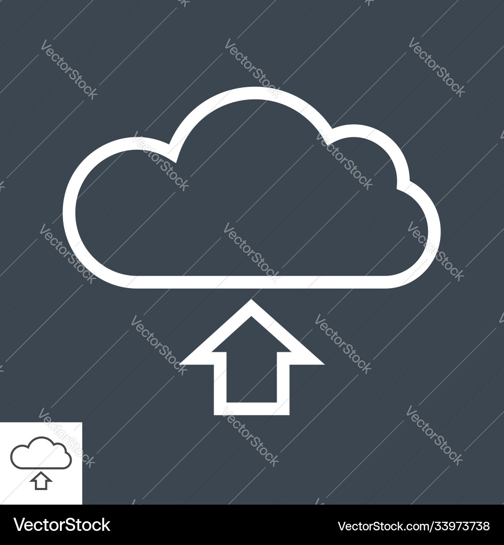 Cloud storage thin line icon Royalty Free Vector Image