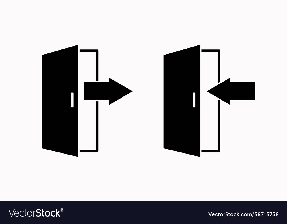 Door and arrow icons entry exit