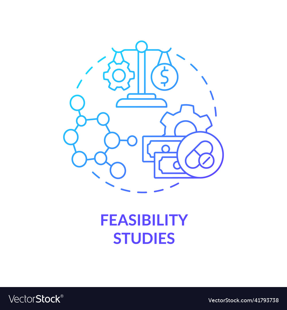 Feasibility studies blue gradient concept icon Vector Image