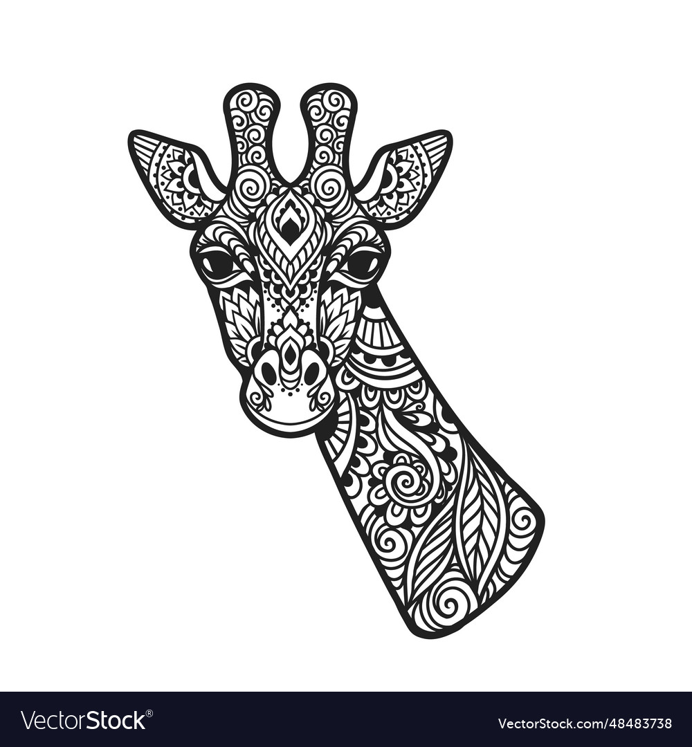 Giraffe mandala Royalty Free Vector Image - VectorStock