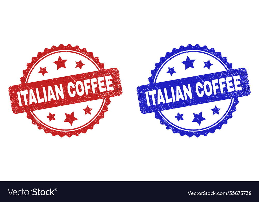 Italian coffee rosette watermarks with grunged