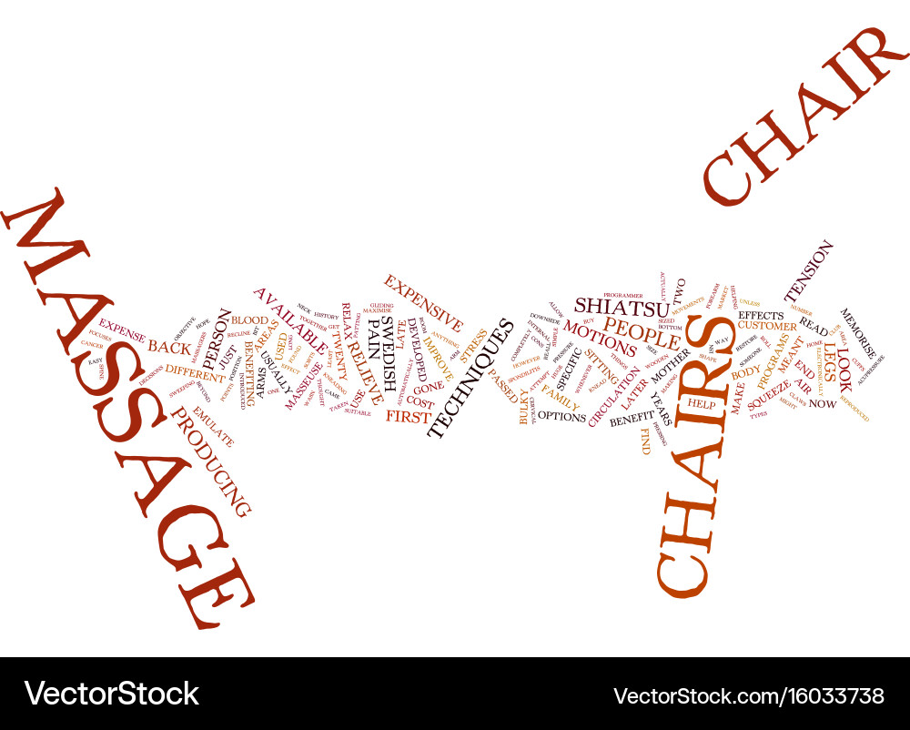 Massage chairs which chair text background word Vector Image