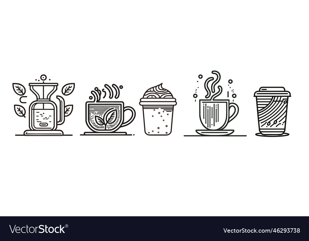 Simple coffee line art icon eps10