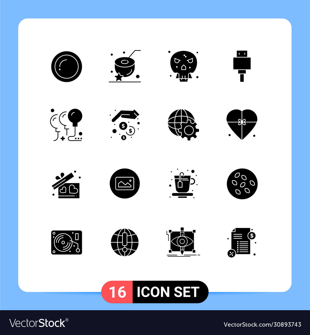 16 user interface solid glyph pack modern