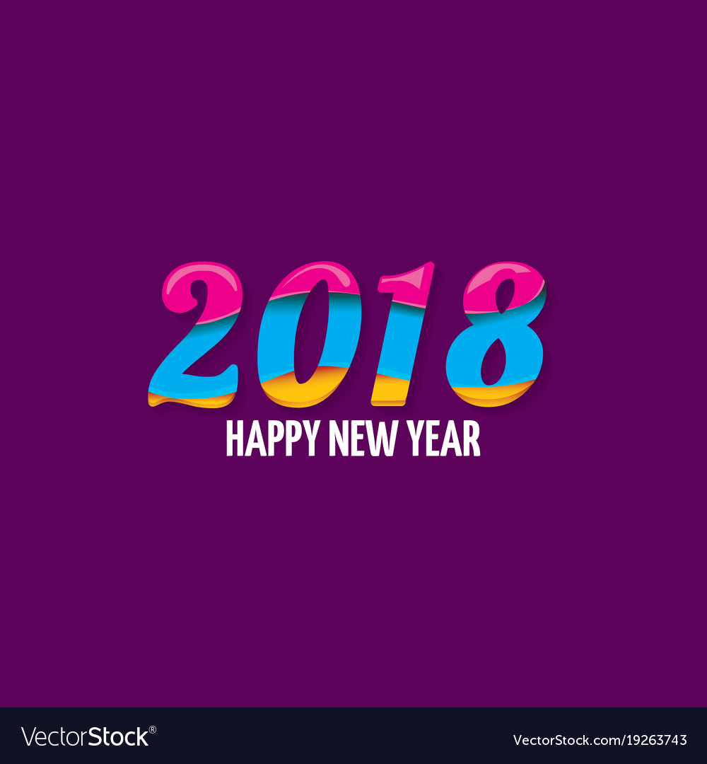 2018 happy new year creative design numbers Vector Image