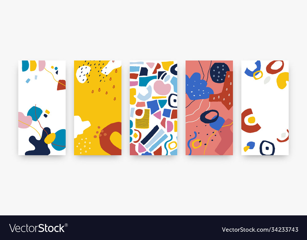 Doodle abstract cover geometric appliques Vector Image