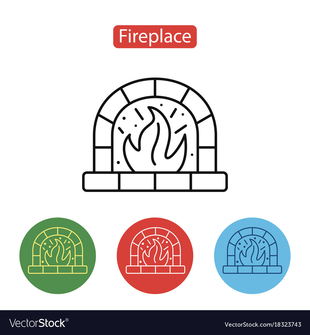 Fireplace Icon Christmas Decorations Royalty Free Vector