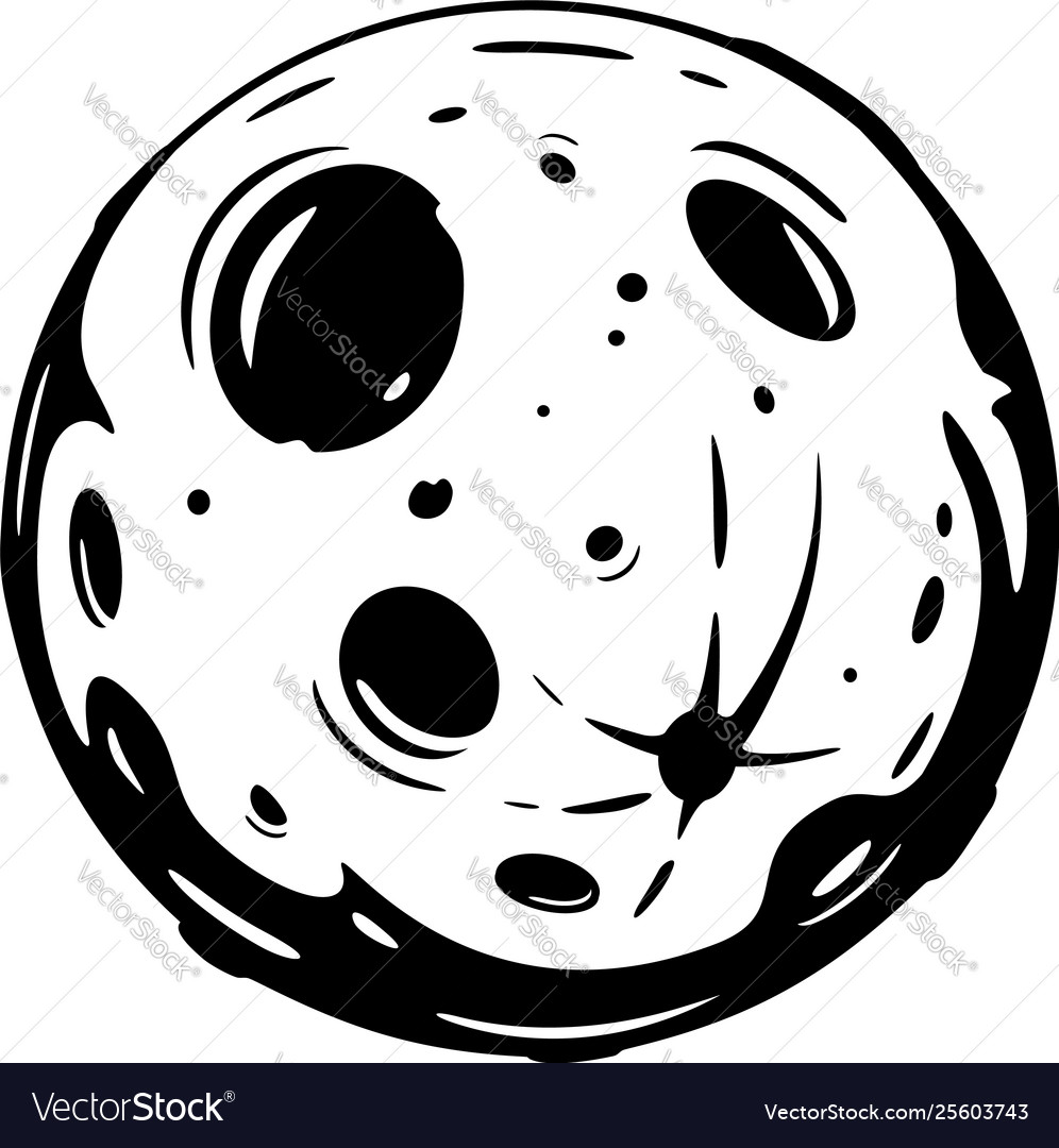 full moon clip art black and white