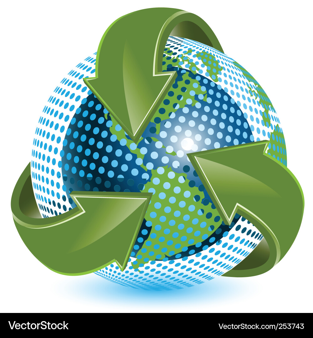 Globe and arrows Royalty Free Vector Image - VectorStock