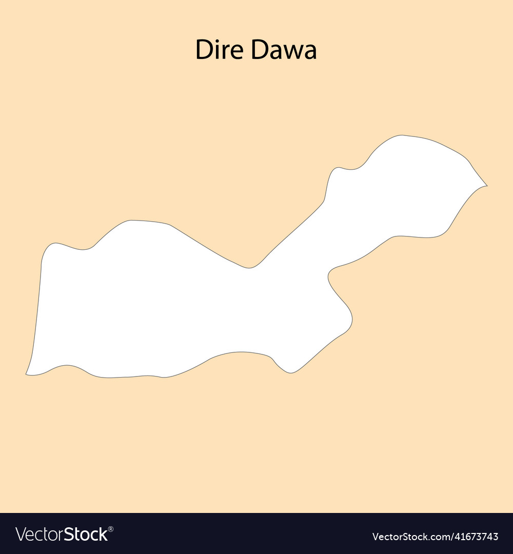 High quality map of dire dawa is a region Vector Image