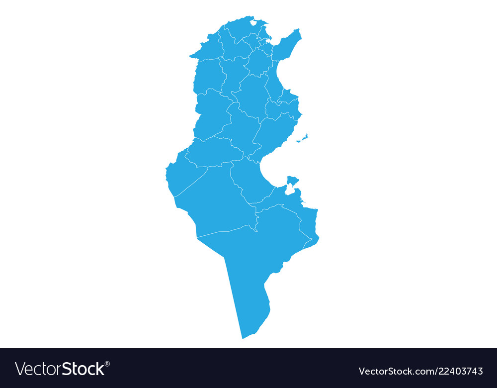 Map of tunisia high detailed