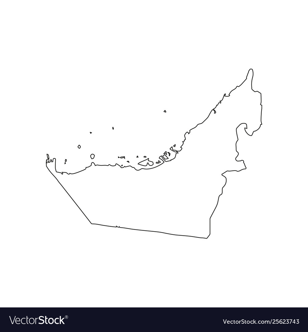 Uae Map Outline With Emirates Map United Arab Emirates Icon Outline Royalty Free Vector