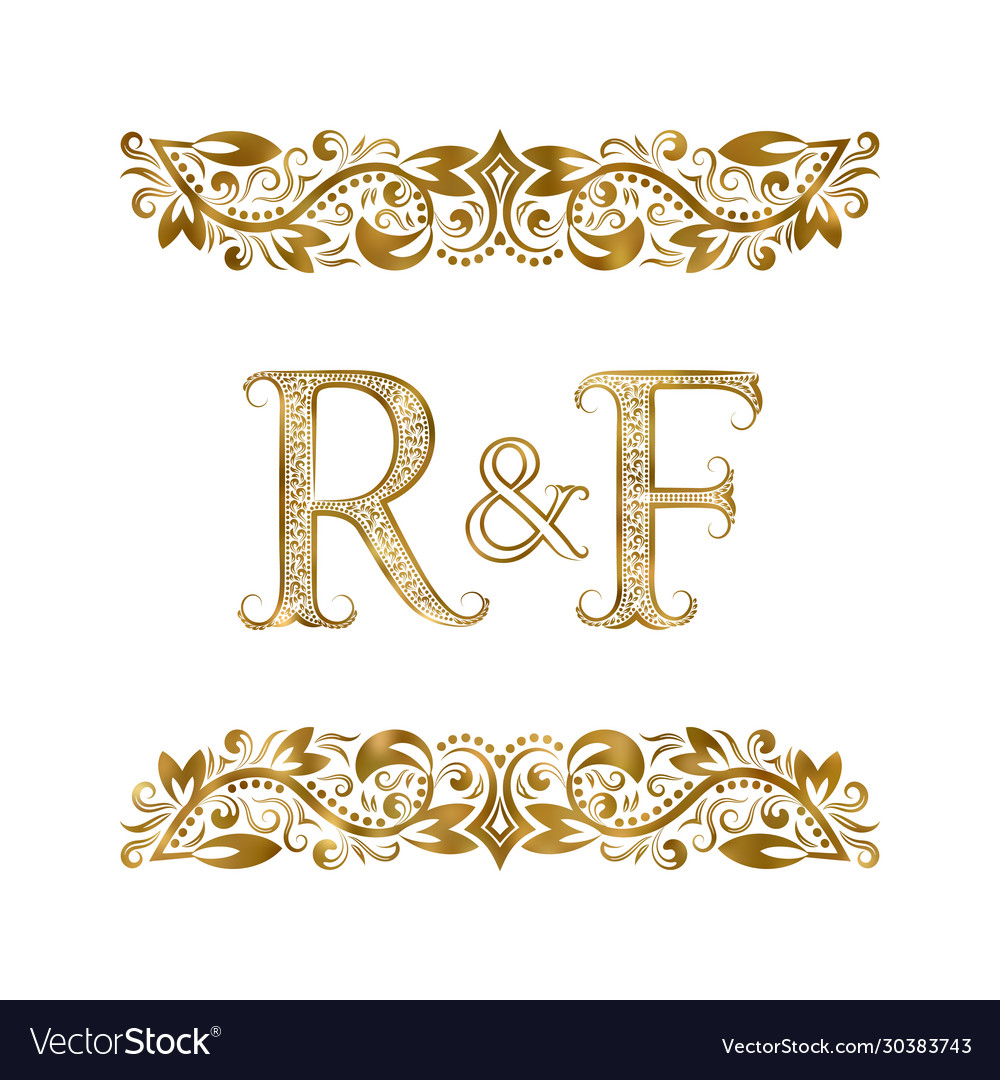 R and f vintage initials logo symbol letters Vector Image