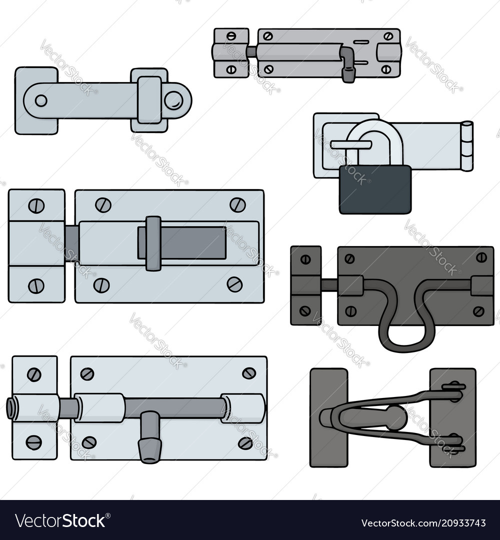 Set of latch Royalty Free Vector Image VectorStock