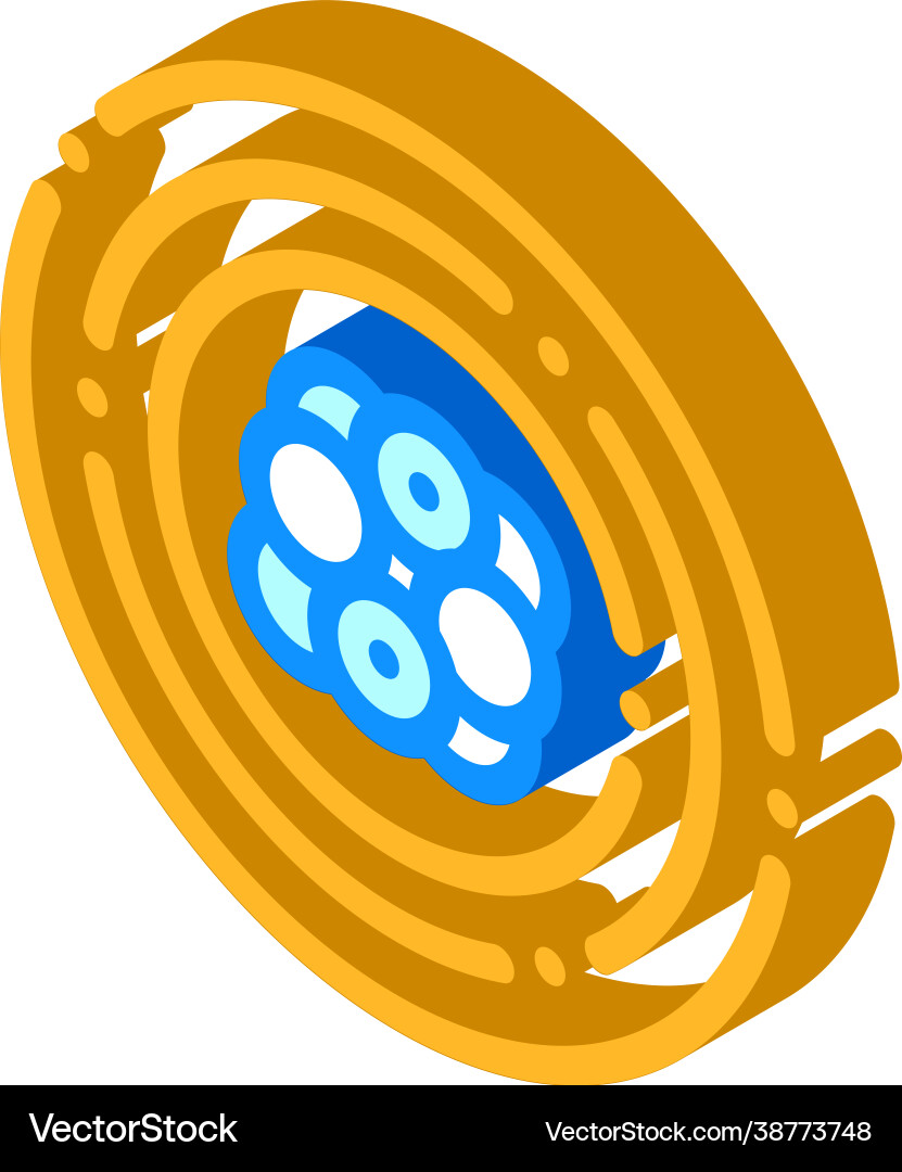 Atom electron isometric icon Royalty Free Vector Image