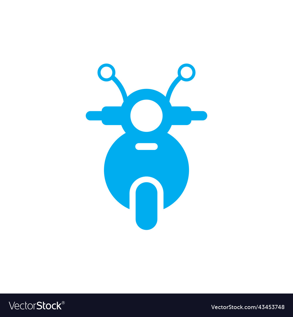 Blue motorcycle front view icon