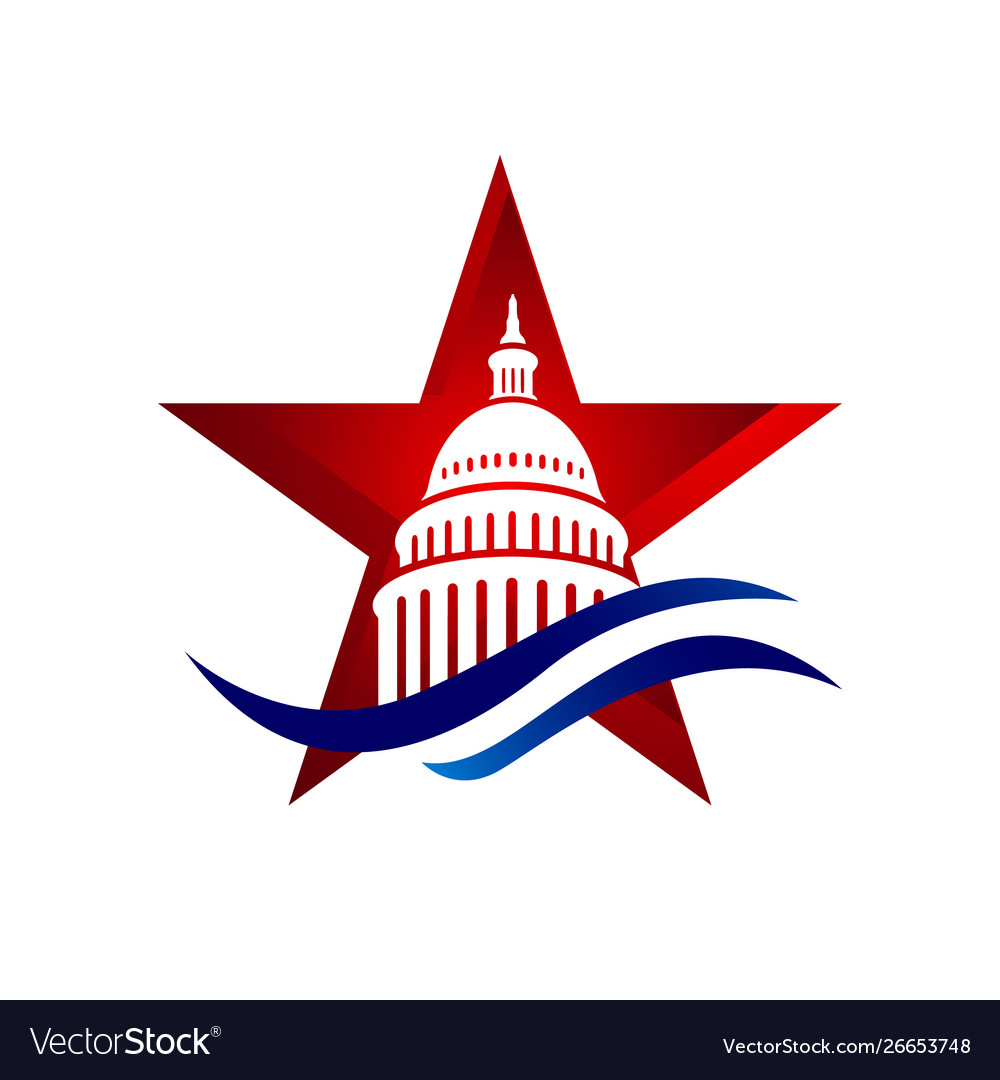 Creative simple american capitol building logo