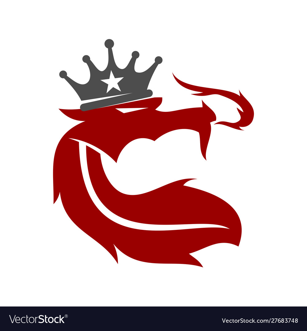 Dragon king logo design mascot template isolated Vector Image