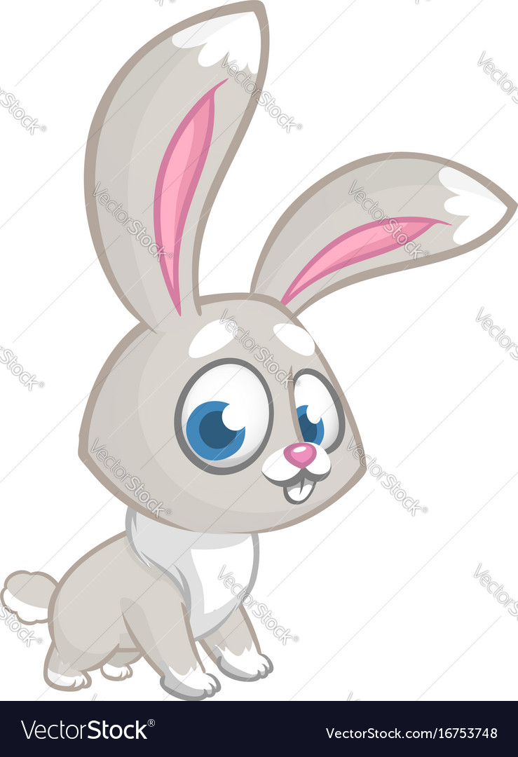 Easter happy rabbit cartoon isolated