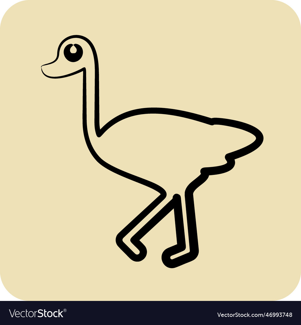 Icon ostrich related to domestic animals symbol