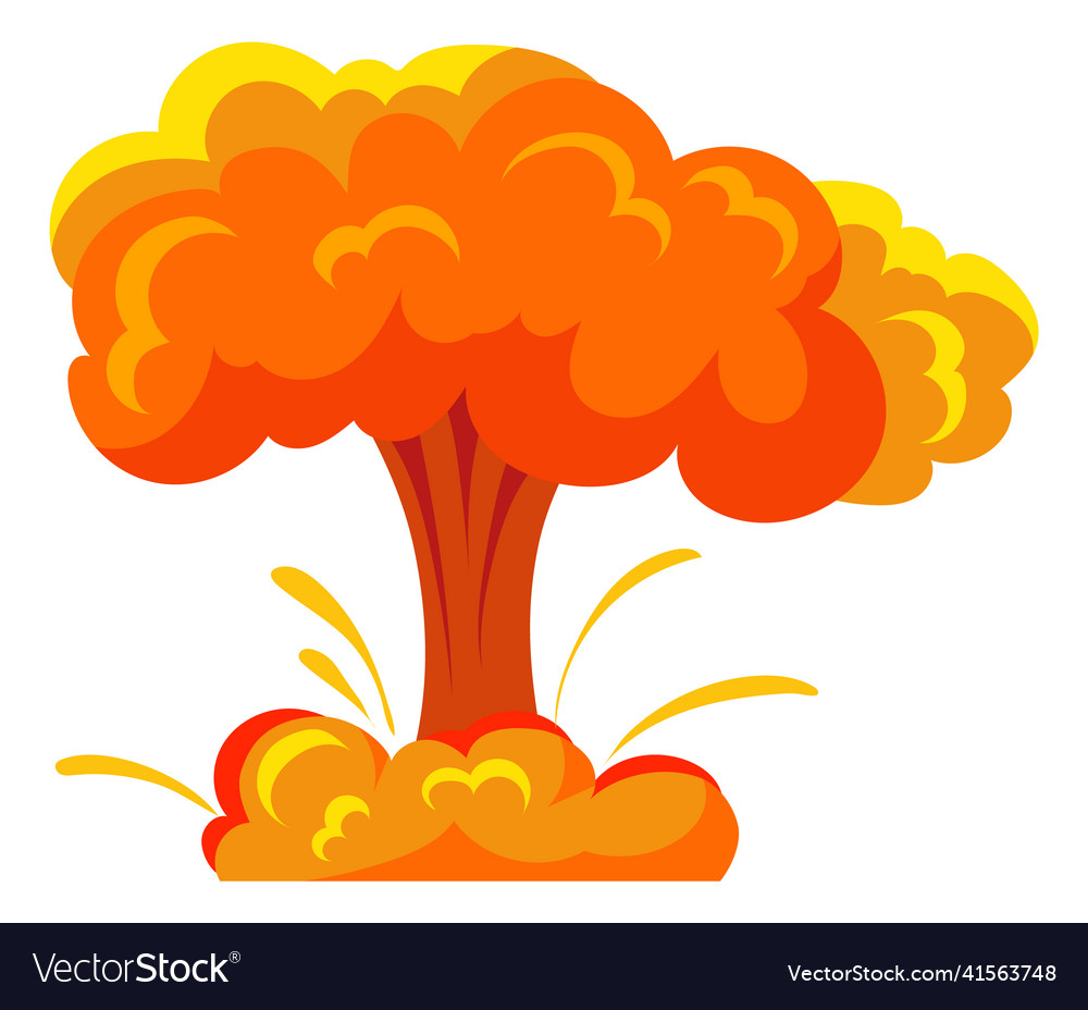 Nuclear explosion cartoon effect atomic bomb Vector Image