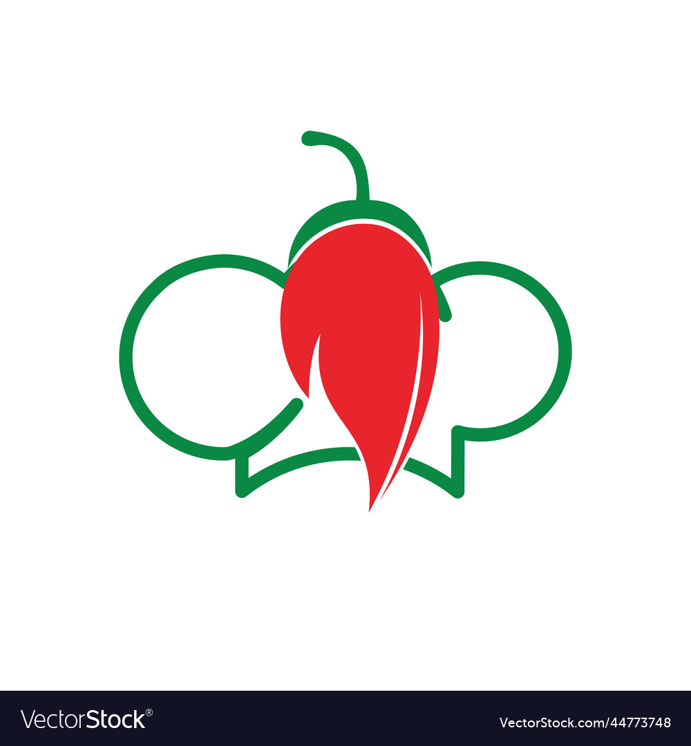 Red chili chef logo design template