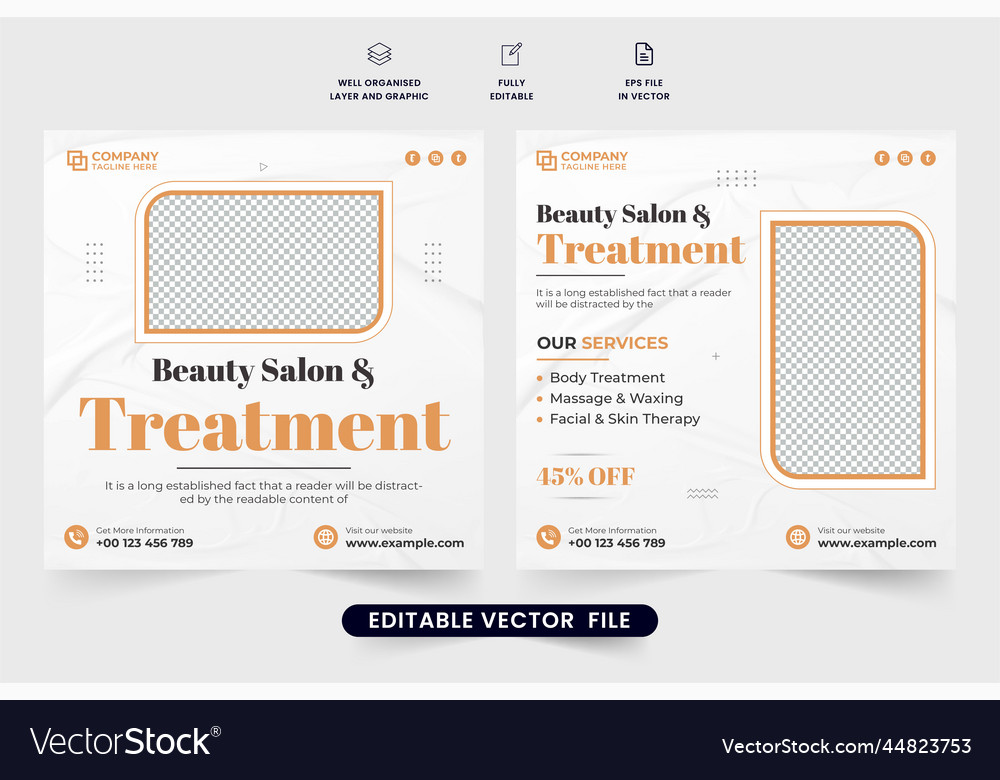 Beauty salon treatment social media post