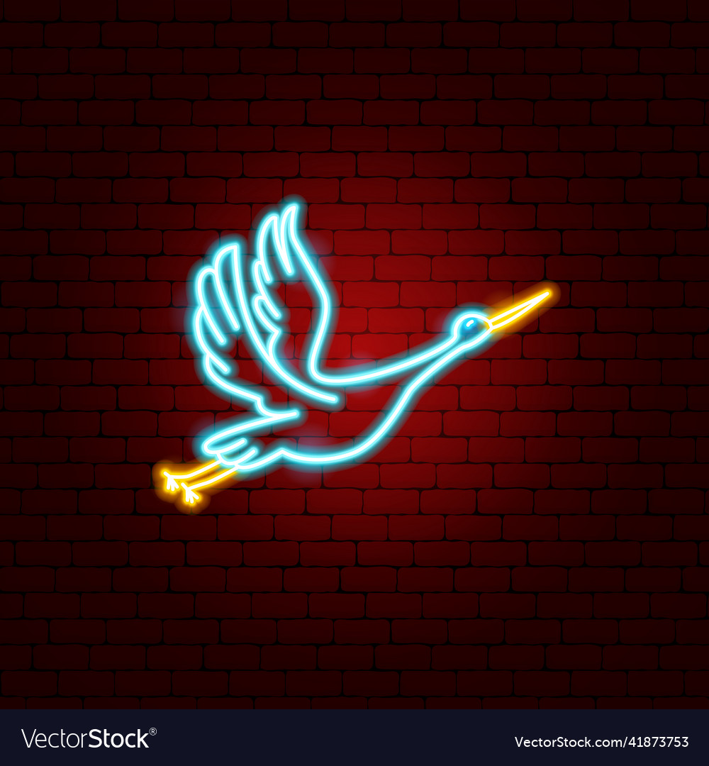 Crane neon sign Royalty Free Vector Image - VectorStock