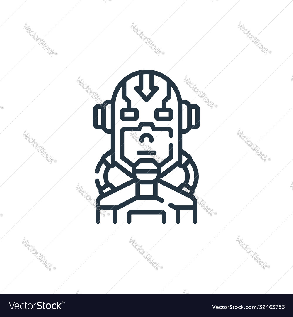 Cyborg icon isolated on white background outline