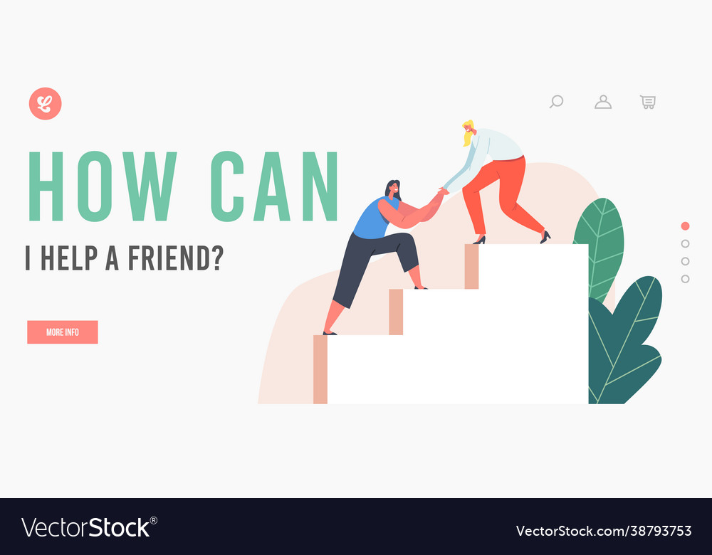 Friendship help landing page template woman