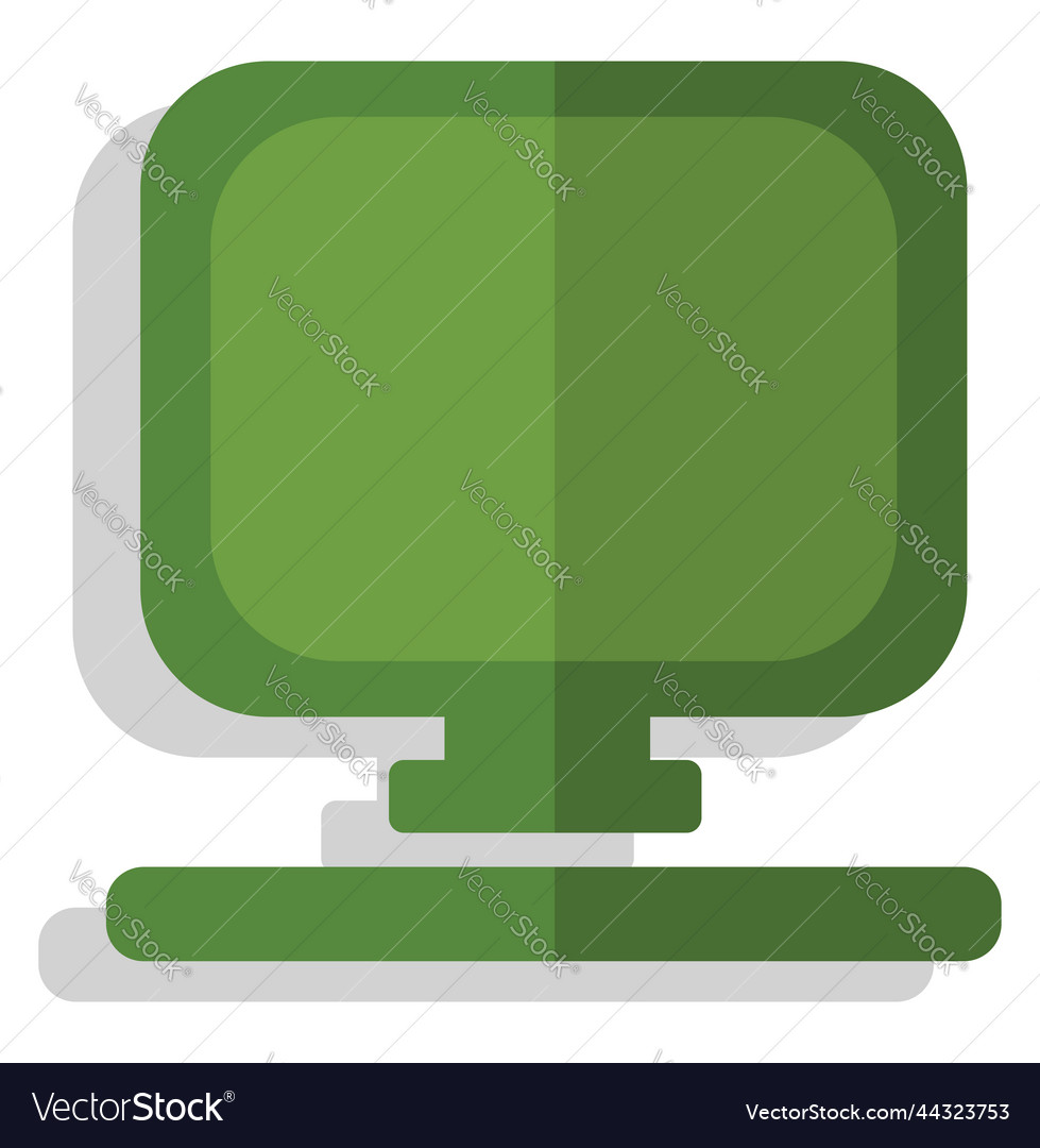 Green computer on a white background Royalty Free Vector