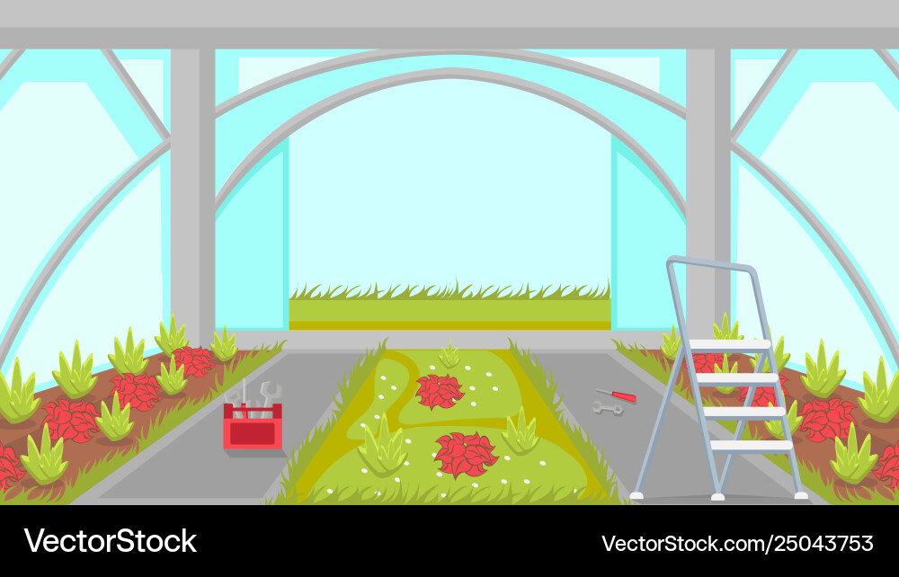 Greenhouse building process Royalty Free Vector Image