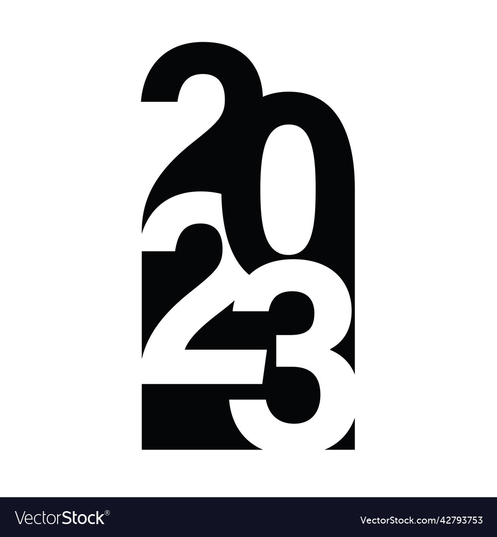 Happy new year 2023 text design Royalty Free Vector Image