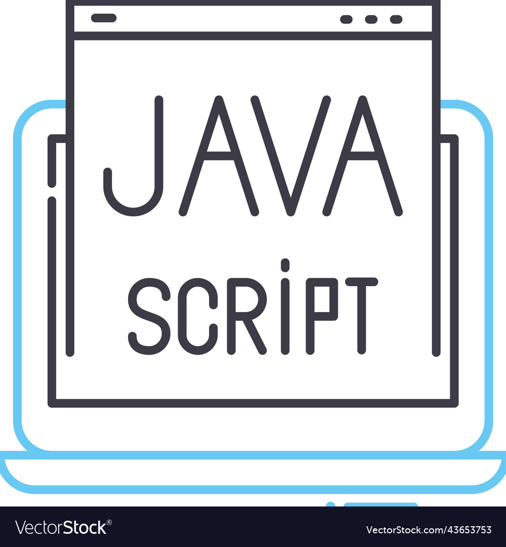 Java script line icon outline symbol Royalty Free Vector