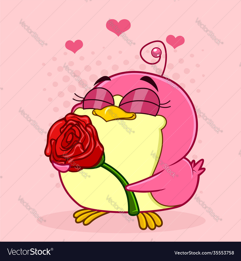 Cute chickadee bird cartoon character Royalty Free Vector