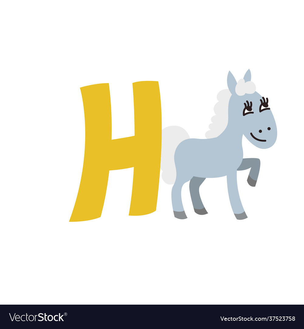 Horse animal alphabet symbol english letter h