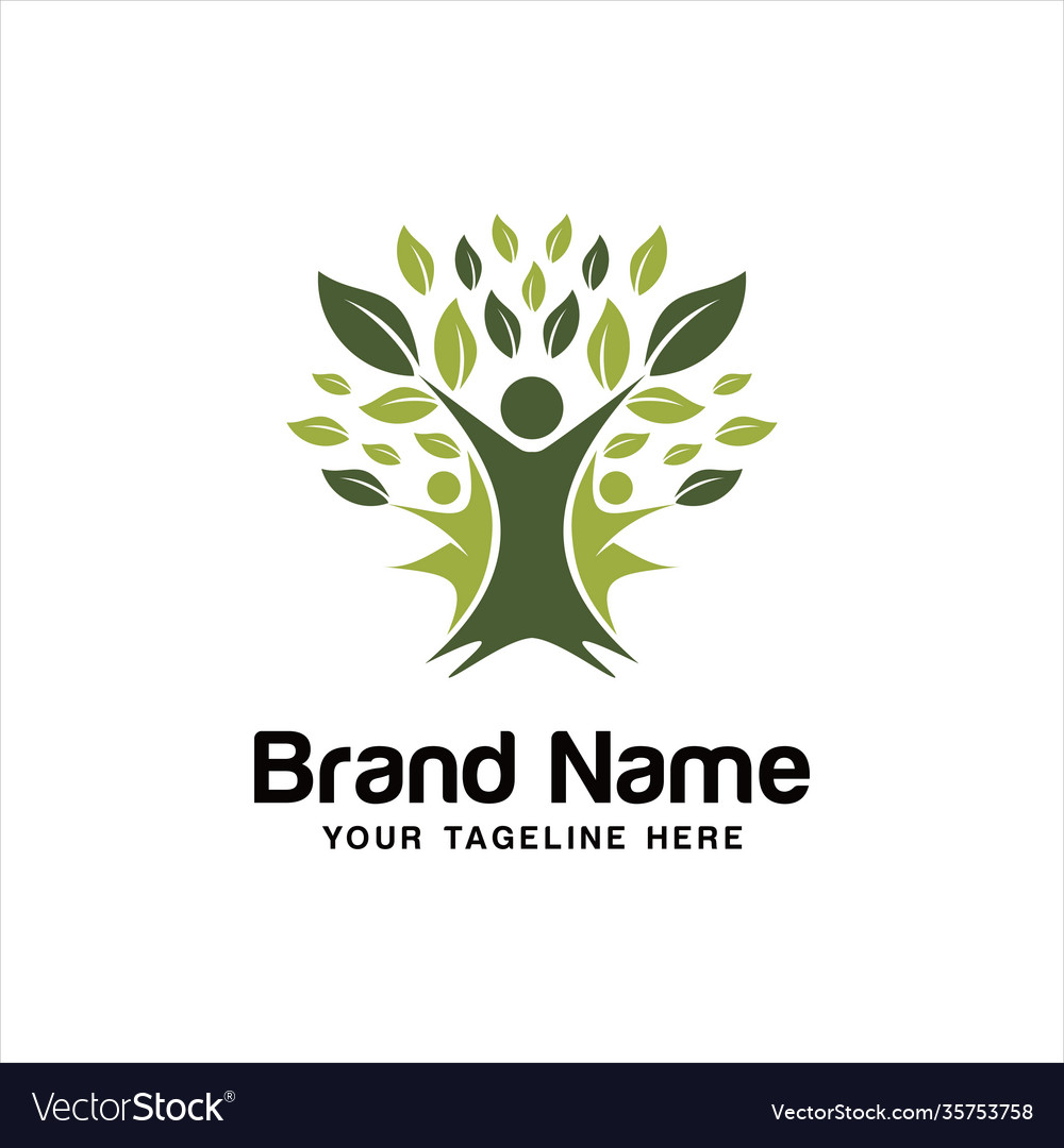 Human tree logo templates Royalty Free Vector Image