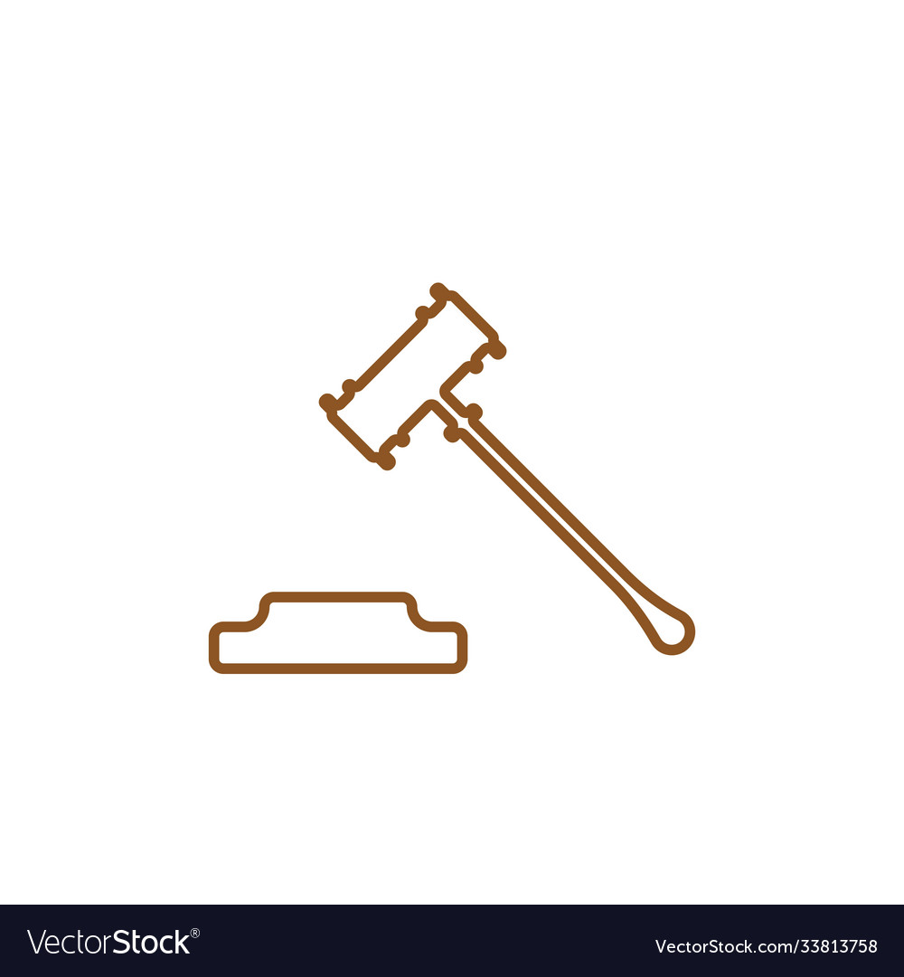 Judge hammer logo and symbol Royalty Free Vector Image