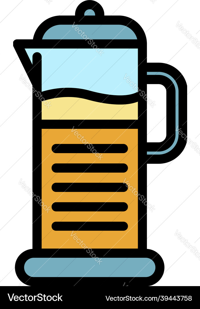 Kettle coffee icon color outline Royalty Free Vector Image