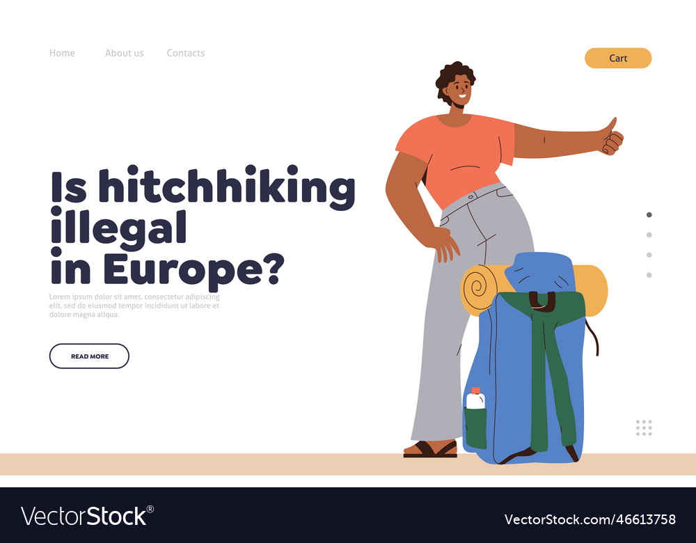 Legality and accessibility of hitchhiking Vector Image