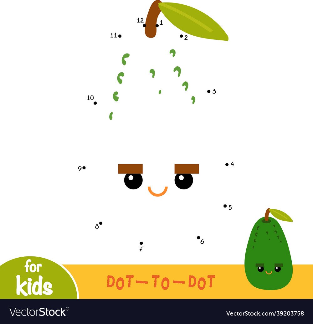 Numbers game education game for children avocado Vector Image