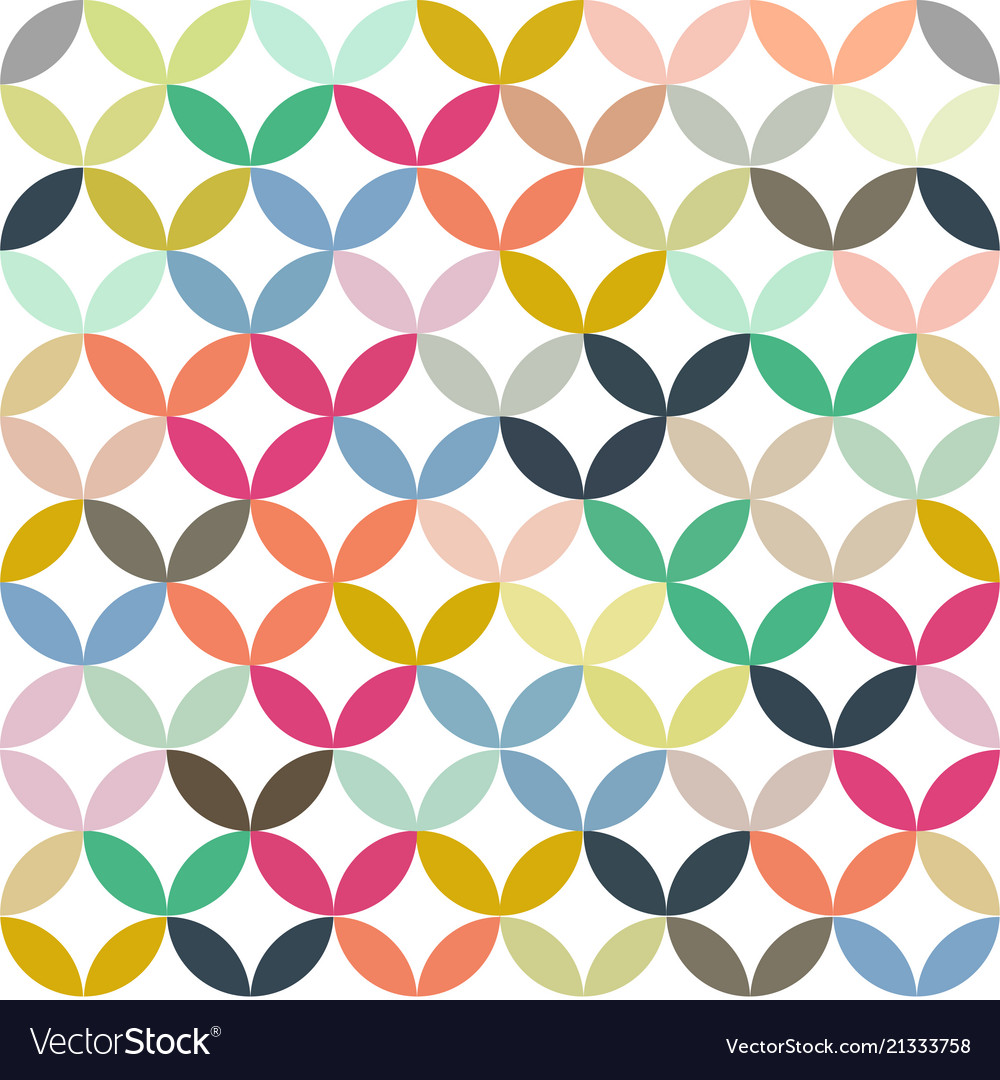 Retro geometric seamless circles colorful