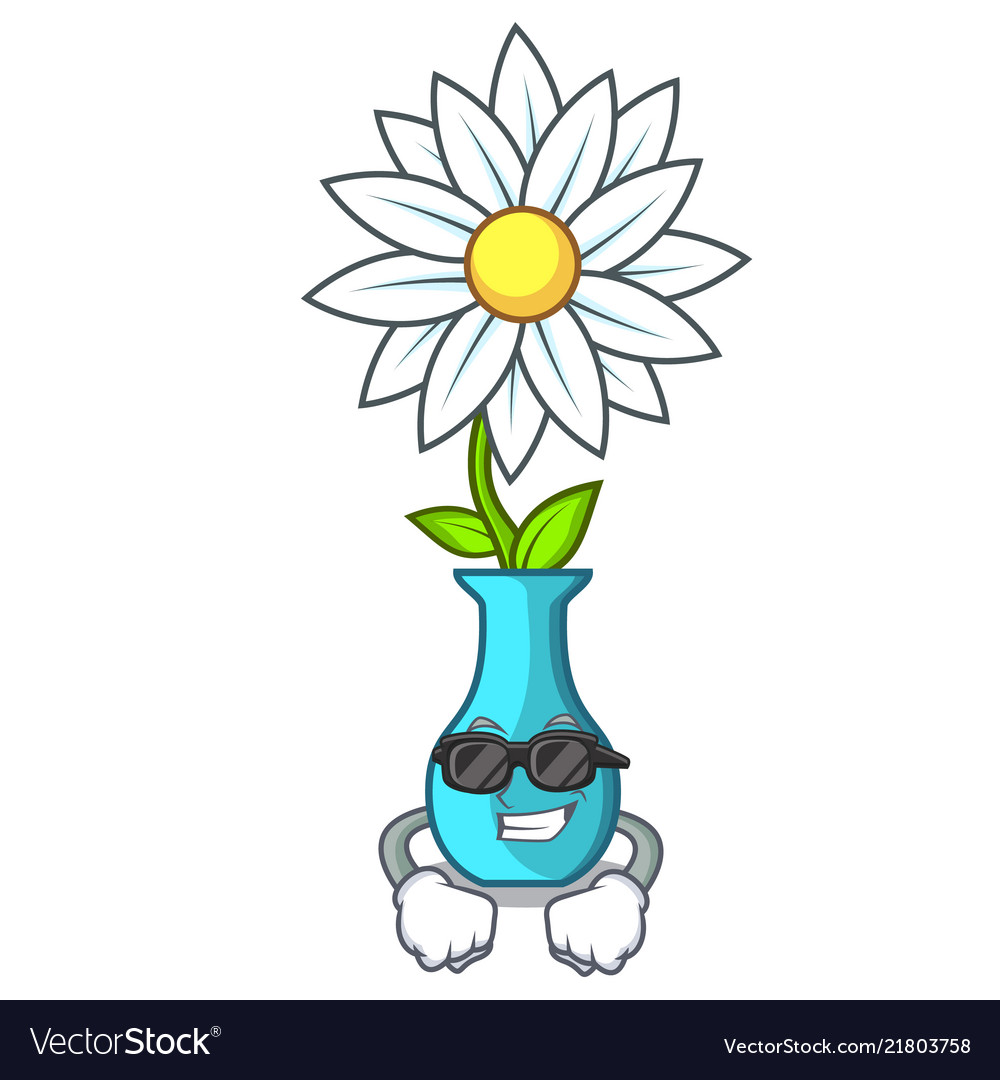 Super Cool Character Cartoon Glass Vase With Vector Image