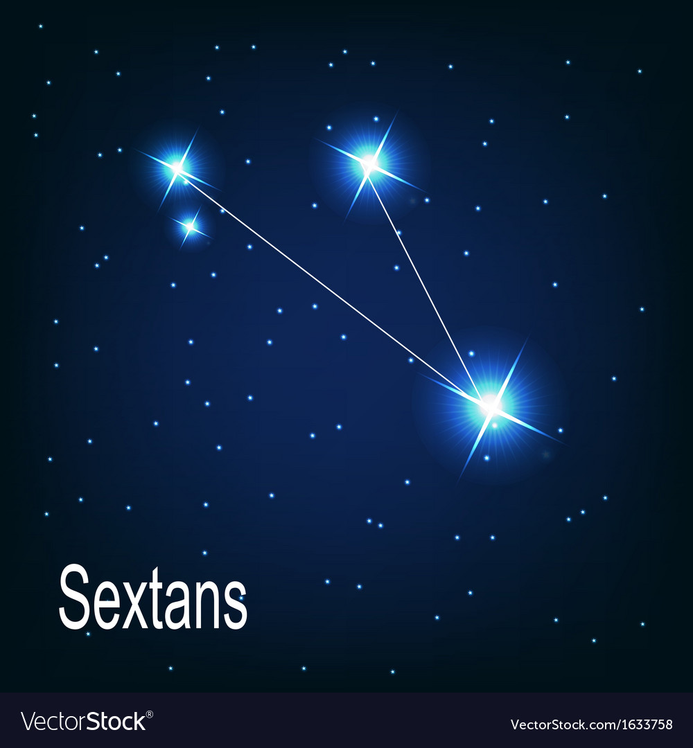 The constellation Sextans star in the night sky Vector Image