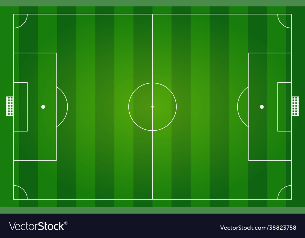 Top view soccer field or football field Royalty Free Vector