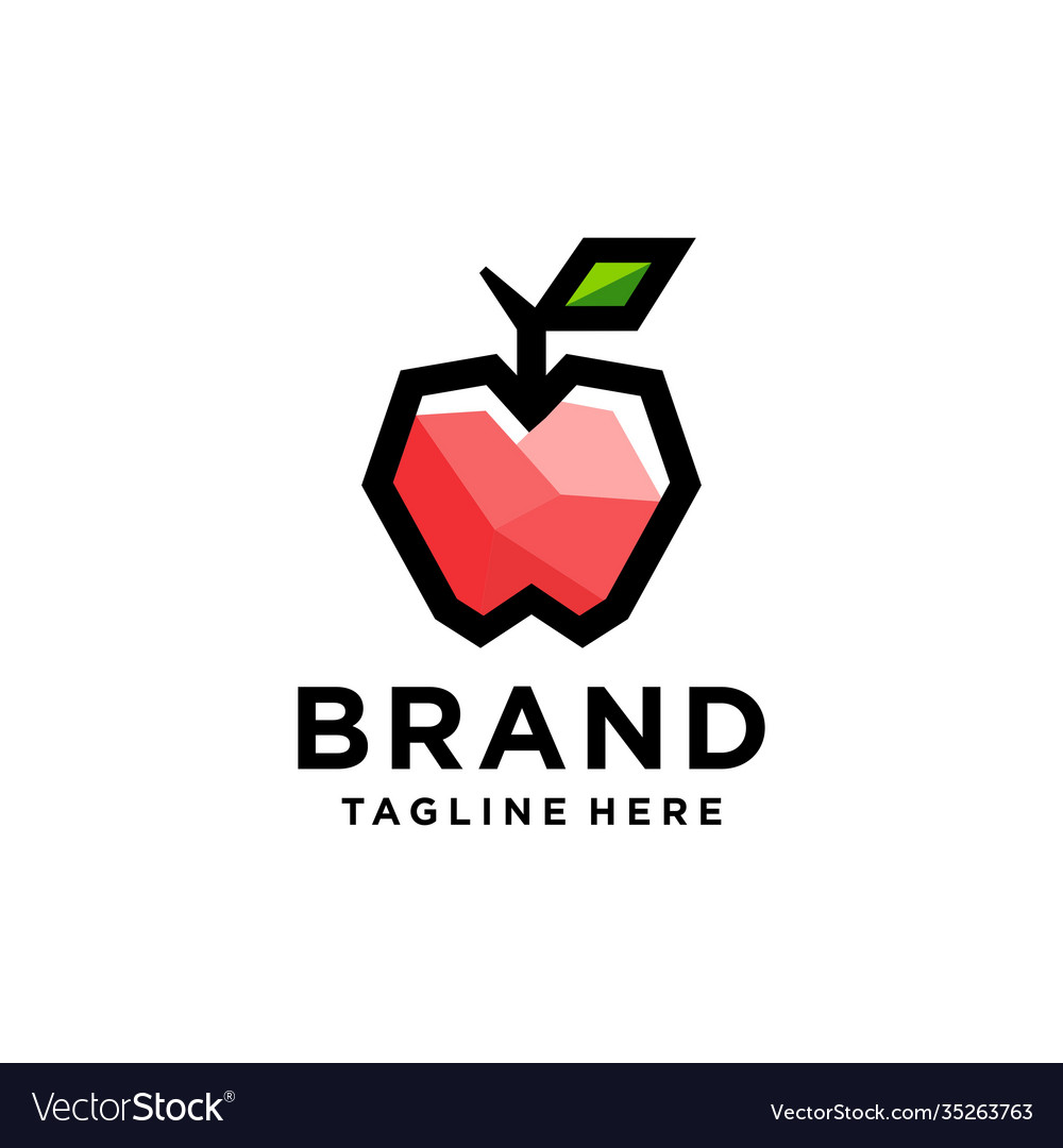 Abstract apple logo icon design in mosaic