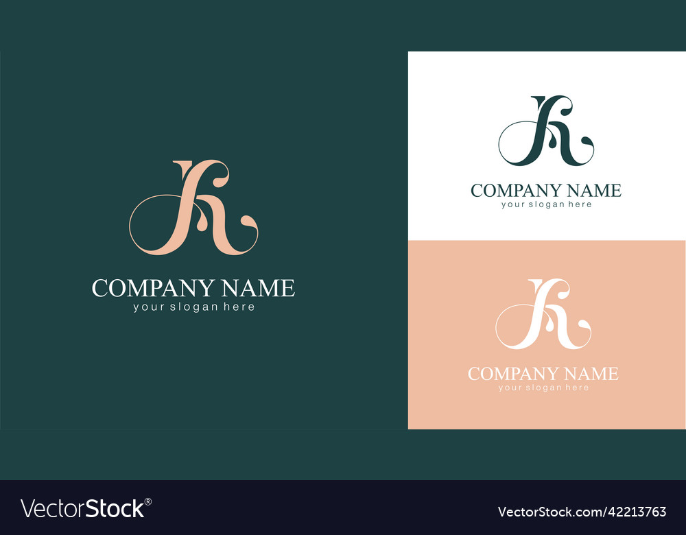 Ak letter monogram elegant luxury ka logo Vector Image