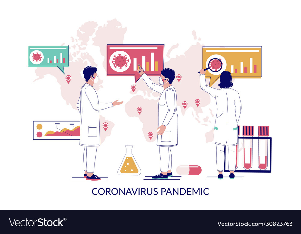 Coronavirus Pandemic World Spread Flat Royalty Free Vector